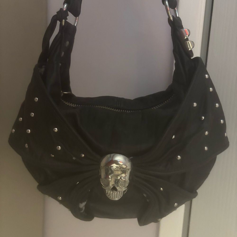 Betsy Johnson vintage rare skull bag lamb leather